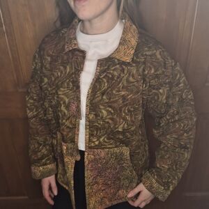 Vintage Brown Patterned Women's Jacket